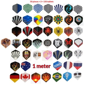 Juego de <span class=keywords><strong>Dardos</strong></span> con Diseño de Banderas Nacionales, Paquete de 90 y 150 Piezas con <span class=keywords><strong>Plumas</strong></span> Decorativas, Patrones de Hojas, Material PET, Punta de Dardo de Plástico - Product Image 2