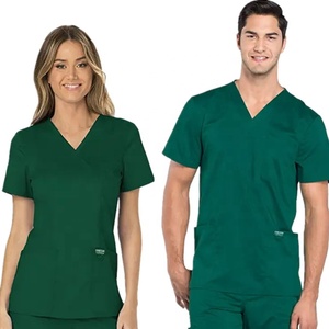Conjunto de uniformes quirúrgicos para <span class=keywords><strong>hombre</strong></span> y mujer, pantalón con cuello en V y logo personalizado, 100% algodón, oem, venta al por mayor - Product Image 2