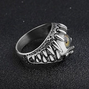 Anillo de Acero Inoxidable con Ojo de Diablo, Estilo Hip Hop, Personalizado, Fabricación China, OEM y ODM - Product Image 6