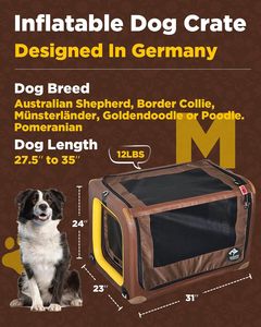 Jaula de Transporte para Perros con Función de Airbag, PVC de 4 cm de Grosor, Transpirable y Plegable, Disponible en Almacén de la UE |   Soporte para Maletero y Asiento Trasero S-M Air-Chamber De - Product Image 2