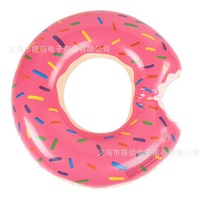Bouée gonflable en forme de donut rose et marron en PVC pour adultes et enfants, forme originale - Product Image 4
