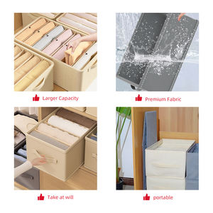 Новый складной органайзер для хранения джинсов, ящик для нижнего белья, коробка для хранения футболок для гардероба, хранение бытовой одежды на молнии - Product Image 3