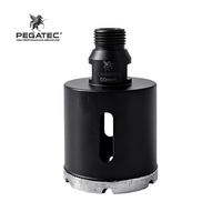 Foret diamanté PEGATEC M14 60mm, à grain brasé épaissi pour le perçage à sec du granit, du marbre, de la céramique et du béton, pour meuleuse d'angle