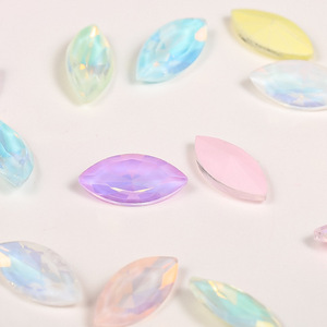 Marquise Crystal Glass Rhinestones <b>Flat</b> Back Colorful DIY Nail Art Accessories Bling Bling Wearable Decorations - Product Image 2
