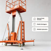 Mât vertical en alliage d'aluminium pour levage aérien, conforme CE, utilisation par une seule personne, charge de 240 kg, système hydraulique