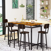 Ensemble de table à manger et de 4 chaises, mobilier de salle à manger moderne, ensemble de table à manger avec tabourets à dossier pour le petit-déjeuner, le déjeuner et le dîner, vente chaude