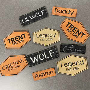 맞춤형 금속 의류 및 가방 라벨 의류 라벨 각인 엠보싱 친환경 열 접착식 뒷면 접착 스트레이트 컷 - Product Image 3