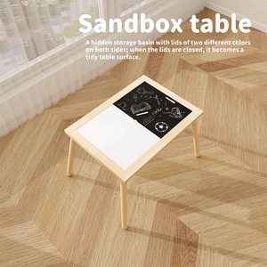 Mesa de agua y arena multifuncional <span class=keywords><strong>para</strong></span> niños con <span class=keywords><strong>pizarra</strong></span>/<span class=keywords><strong>pizarra</strong></span>, almacenamiento y lavabo plegable, juguete educativo - Product Image 3
