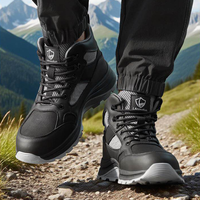 Bottes de sécurité unisexes montantes à embout d'acier en microfibre, semelle en caoutchouc souple et résistante à l'usure, anti-écrasement et anti-perforation pour usage en usine