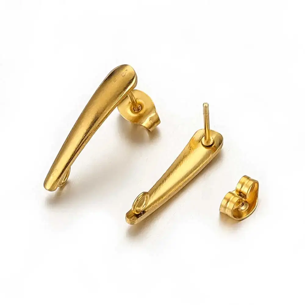 Boucles d'oreilles en acier inoxydable de 20mm de long bague en acier au titane fournitures de production de bijoux accessoires