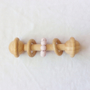 Juguete de peluche más vendido, sonajero de mano, mordedor de madera masticable para bebé con cuentas de silicona, mordedor de roedores - Product Image 2