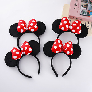 Fascia per capelli YHM più venduta, fiocco carino Minnie Mouse, accessorio per capelli in tessuto, fatto a mano, per donne e bambini, per lavarsi il viso, per foto - Product Image 3
