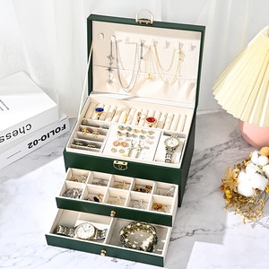 Organizador de Joyas Estilo Princesa Europea con Logotipo Personalizado, Gran Capacidad, Múltiples Cajones, con Terciopelo, Cuero PU y Madera, para Regalos - Product Image 4