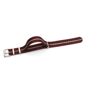 Bracelet de montre en tissu Beige bordeaux 18mm, 20mm 22mm, bracelet de montre en Nylon sergé rayé - Product Image 4