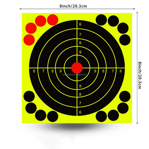 Pegatina de objetivo de tiro reactiva autoadhesiva Dericsson Support Custom de 8/12 pulgadas con efecto salpicadura amarilla, papel de objetivo de tiro 110 - Product Image 5