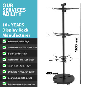 Venta al por menor de 3 niveles de <span class=keywords><strong>metal</strong></span> de pie Spinner <span class=keywords><strong>Display</strong></span> Stand <span class=keywords><strong>Rack</strong></span> para colgar joyas, llavero o juguete - Product Image 4