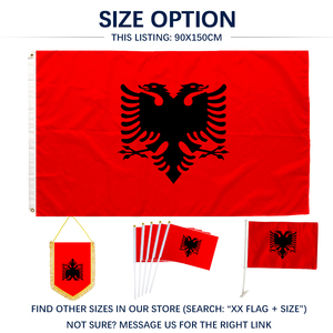Drapeau de l'Albanie 3x5 pieds en polyester, impression recto, œillets en laiton, vente en gros, 3x5 90x150cm, drapeau de la République d'Albanie - Product Image 4