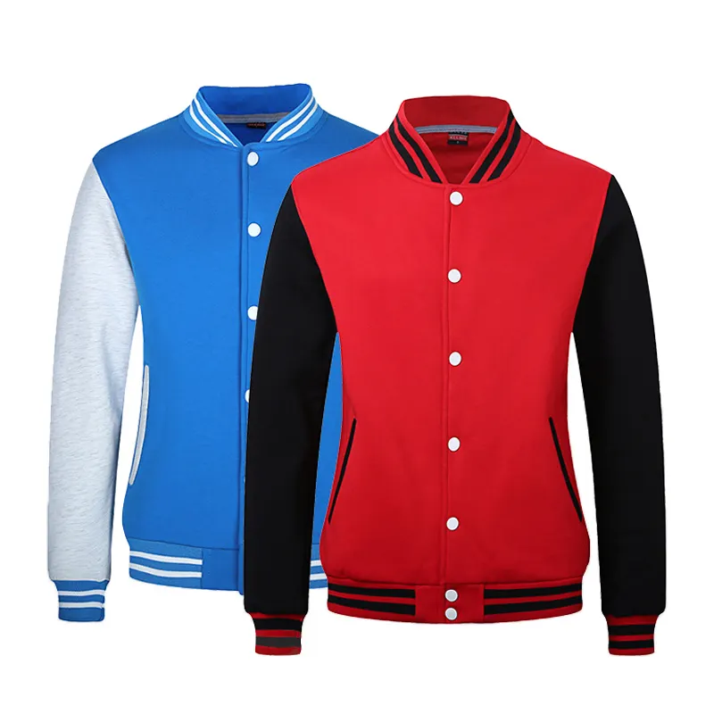 Wholesale Custom Logo Leather College Coat Winter Embroidery Satin Plain chenille Blank mens Baseball Varsity Jacket