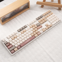 Chat forme miaou et matin café Keycap 135 touches Mao profil PBT colorant Sublimation personnalisé fait à la main pour clavier mécanique Mx