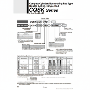 Cylindre compact pneumatique SMC CDQSKB25-30D pièces pneumatiques de haute qualité - Product Image 1