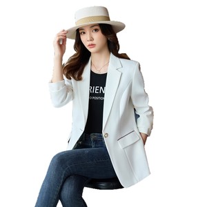 Peacock Blue Women's Blazer Long Sleeve Solid Color Worsted Fabric S Size Elegant Casual Style Cross Border Hot Selling Item - Product Image 5