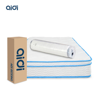 Matelas hybride à ressorts Bonnell à vente chaude avec surmatelas orthopédique, design pliable, enroulé dans une boîte