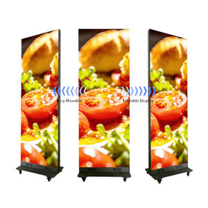 Écran LED portable pliable vertical P3.9 couleur pleine pour intérieur, affichage publicitaire <span class=keywords><strong>sur</strong></span> roues - Product Image 1