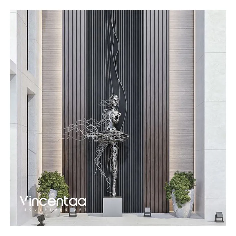 Vincentaa Creative Abstract Figure Sculpture Ornaments Hotel Sales Office Business Center Lobby Metal Sculpture