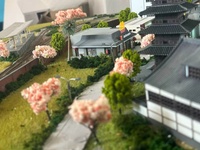 Diorama ferroviaire artisanal à l'échelle HO 1*0.8m, gare Qinglongqiao avec pont à treillis en acier et train de marchandises
