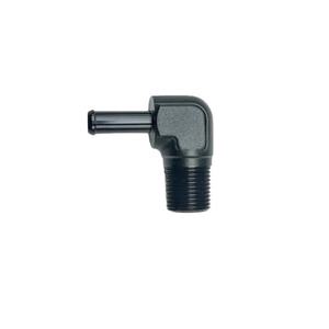 Pièces de performance BJR, adaptateur de carburant en aluminium noir, 90 degrés, mâle 3/8"NPT vers 5/16" barb - Product Image 1