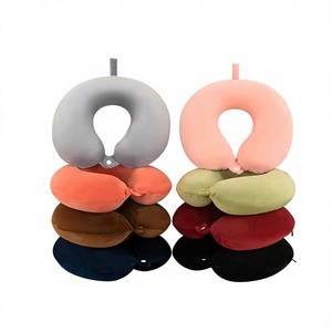 Memory Foam U-shaped Unisex Pillow Single Color Travel Neck Support Cushion - Product Image 1