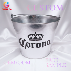 Cubo de Hielo Corona Galvanizado de 5L, Enfriador de <span class=keywords><strong>Cerveza</strong></span> Metálico para Fiestas, Bares, Jardín y Uso en Exteriores - Product Image 1