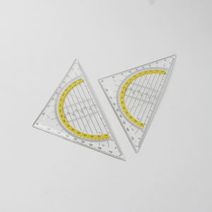 Özel baskılı şeffaf plastik ölçekli üçgen şekli cetvel çizim şablon seti jetonu olarak kullanın - Product Image 4