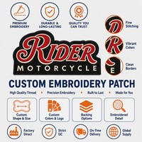 Patch brodé personnalisé grand format pour moto, thermocollant, pour vestes de motard, badges brodés haute densité pour le dos des vestes
