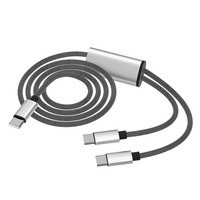 Cable de Carga Rápida USB-C Dual Tipo C PD de 100W al por Mayor, Trenzado de Nylon, Divisor 2 en 1 para Teléfono, Laptop, Tablet, Impresora, Computadora