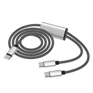 Cavo di Ricarica Rapida PD Dual USB <span class=keywords><strong>C</strong></span> 20V 5A 100W 2in1 da USB <span class=keywords><strong>C</strong></span> a Doppio Tipo <span class=keywords><strong>C</strong></span> per Telefono, Laptop, Tablet e Altro - Product Image 1