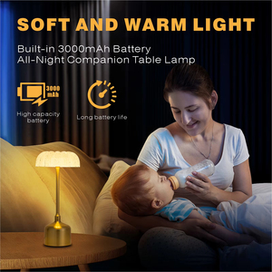 त्रिकोमेटिक डिमिंग आई-केयर टच कंट्रोल ने लिविंग रूम की सजावट के लिए कॉर्लेस टेबल लैंप बैटरी-संचालित बेडसाइड लैंप - Product Image 4