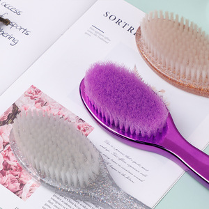 Plastic Oval Bath <b>Brush</b> <b>Back</b> <b>Brush</b> Soft Bristles Long Handle Hangable Gentle Bath <b>Brush</b> for Adults Massage and Bathing - Product Image 1