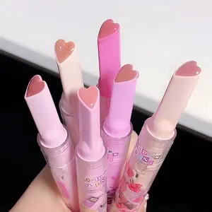 Cappuvini Love Shape Lipstick Flower Jelly Water Lip Gloss Clear Light Hydrating Lip Tint Non-stick Cup Korea Cosmetic 6 Colors