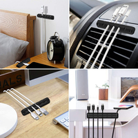 Dropshipping câble fil organisateur support silicone collant clips cordon gestion usb charge câble organisateur