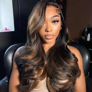 Pelucas de pelo humano virgen vietnamita frontal de encaje 13*4 personalizadas Ombre marrón oscuro encaje suizo onda del cuerpo 5*5 Peluca de encaje transparente - Product Image 4