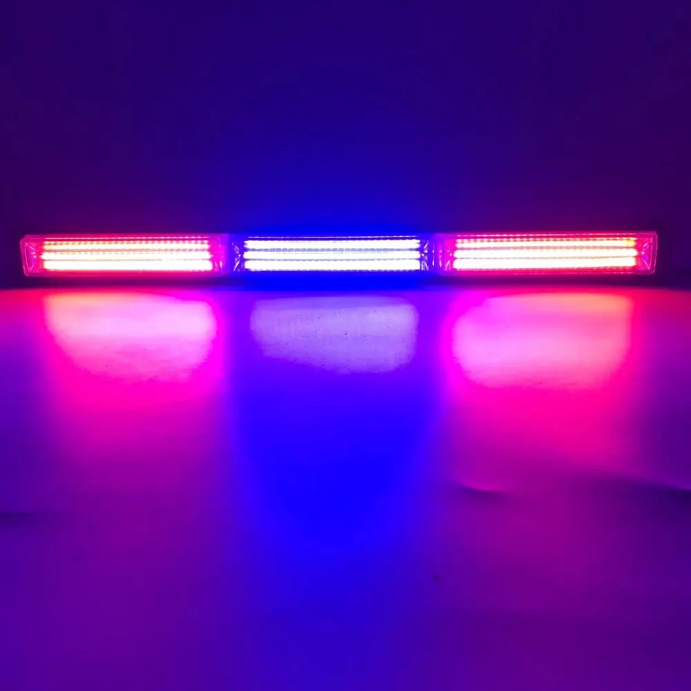 36W ถึง180W COB ไฟ LED สีแดงสีฟ้า,ไฟฉุกเฉิน COB สำหรับรถยนต์ไฟสัญญาณเตือนการจราจรรถยนต์ไฟแฟลชบาร์7โหมด