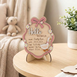 Letrero de Anuncio de Nacimiento de Ganso Tonto, Tabla de Madera para Hitos del Primer Cumpleaños, Regalo de Recuerdo para Baby Shower, Manualidades - Product Image 2