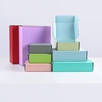 Boîte d'expédition en carton recyclé avec fermeture éclair et bande de déchirement, impression personnalisée, emballage pour e-commerce, boîtes en carton ondulé