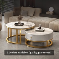 Table basse en métal avec plateau en dalle rocheuse, design nordique, rangement, meubles de salon, petit appartement, luxe léger, nouveauté 2025