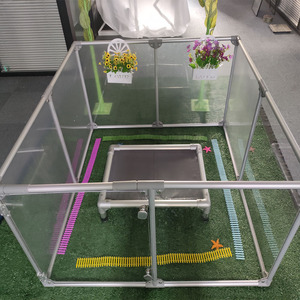 Parc <span class=keywords><strong>pour</strong></span> <span class=keywords><strong>chien</strong></span> en acrylique <span class=keywords><strong>amovible</strong></span>, <span class=keywords><strong>clôture</strong></span> <span class=keywords><strong>pour</strong></span> <span class=keywords><strong>chien</strong></span>, 6 panneaux, parc <span class=keywords><strong>pour</strong></span> animaux de compagnie portable et pliable - Product Image 1