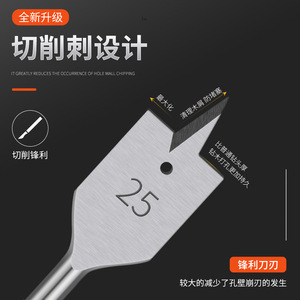 Niu Xiang Woodworking Flat <b>Drill</b> <b>Bits</b> 10-25mm Fast Boring <b>Bit</b> High Carbon Steel Bright Finish For Smooth Drilling - Product Image 1