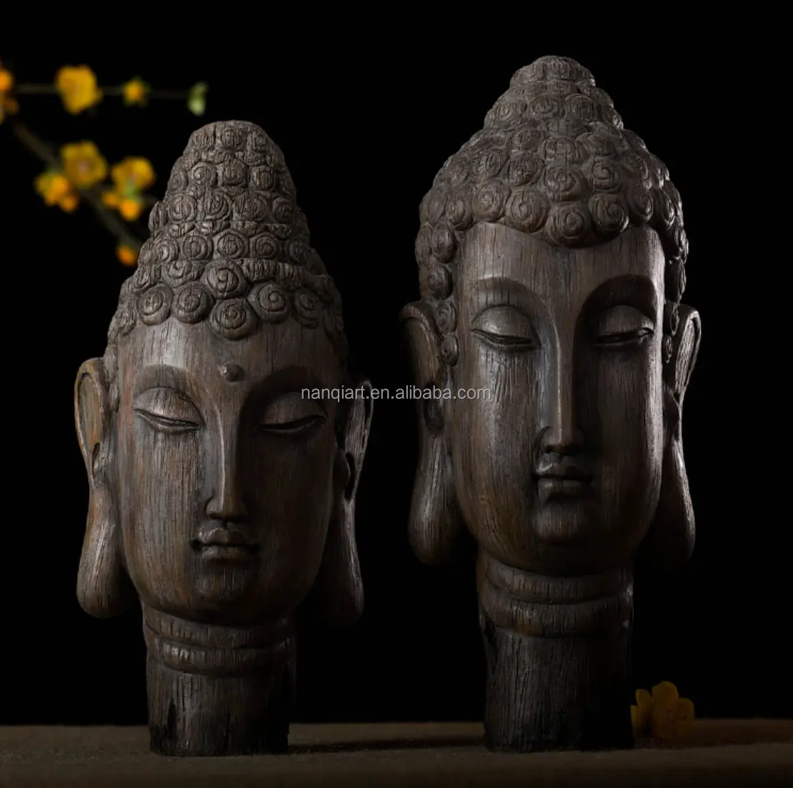 Wholesale Cheap Resin Stone Figure Models Handmade Lifelike Buddha Head Statues Indoor Home Office Desktop Decorations Ornament