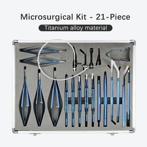 21-teiliges Ultraleichtes Titan-Legierungs-Instrumentenset für Kataraktchirurgie Mikrochirurgisches Ophthalmologisches Instrumentenset Geschenkbox - Product Image 1