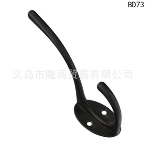 Zinc Alloy Wall Hook 95mm Black Coat Hook For Door Or Wall <b>Mounting</b> BD73 - Product Image 5